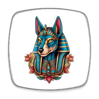 Illustration von Anubis - Viereckiger Kühlschrankmagnet - Weiß - Vorne
