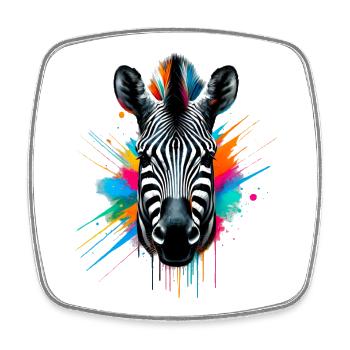 Zebra - Viereckiger Kühlschrankmagnet - Weiß - Vorne