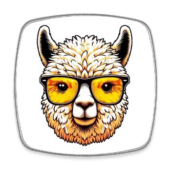 Alpaca - Square fridge magnet - white - Front