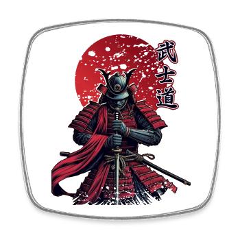 Samurai Krieger Bushido | Klassisches Rot | Begrenzt - Viereckiger Kühlschrankmagnet - Weiß - Vorne