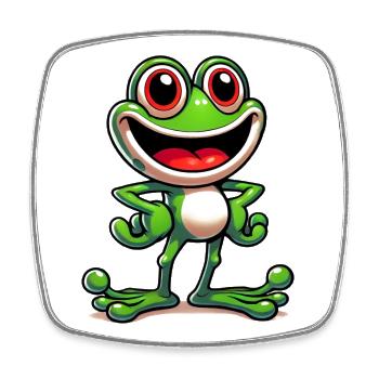 Frog - Square fridge magnet - white - Front