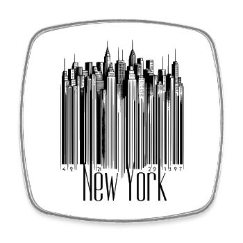 New York Code Scan Skyline nyc Trip Tourist usa l - Viereckiger Kühlschrankmagnet - Weiß - Vorne
