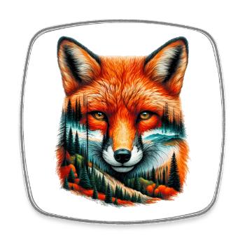 Fuchs - Viereckiger Kühlschrankmagnet - Weiß - Vorne