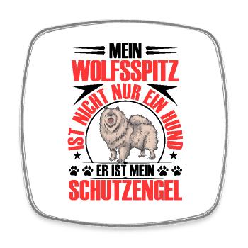 Wolfspitz is my guardian angel Keeshond - Square fridge magnet - white - Front