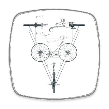 Geometric Bicycle Inside Triangle Emblem - Square fridge magnet - white - Front