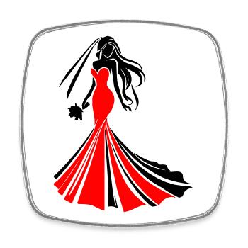 Mariée - Magnet carré - blanc - Devant