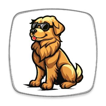 Golden Retriever Hunde Cool Comic Lustig - Viereckiger Kühlschrankmagnet - Weiß - Vorne