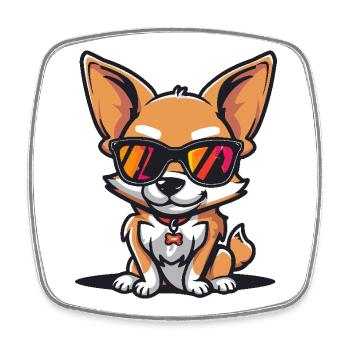 Chihuahua Chiens Bande dessinée cool - Magnet carré - blanc - Devant