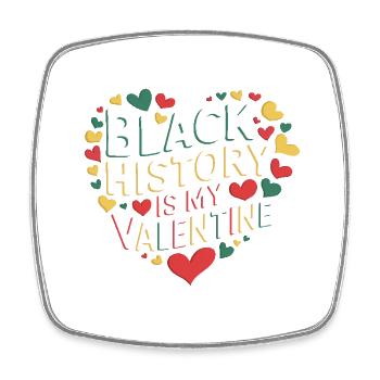 Schwarze Geschichte ist mein Valentinstag Stolzer Humor - Viereckiger Kühlschrankmagnet - Weiß - Vorne