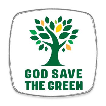 Jour de la Terre - God Save the Green - Magnet carré - blanc - Devant