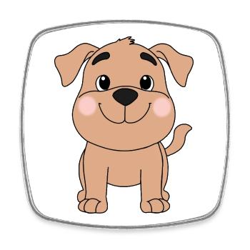 Hund - Viereckiger Kühlschrankmagnet - Weiß - Vorne