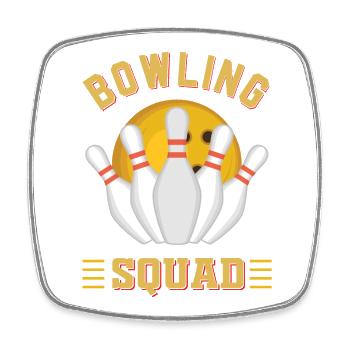 Bowling Squad - Square fridge magnet - white - Front