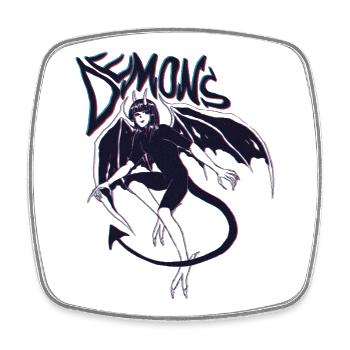 Demon Vibes – Sombre et mystique - Magnet carré - blanc - Devant