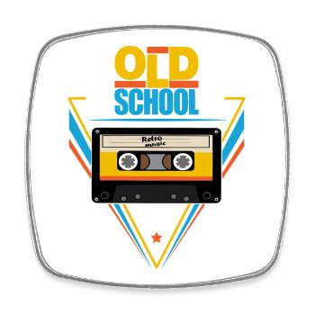 Old school - Magnet carré - blanc - Devant