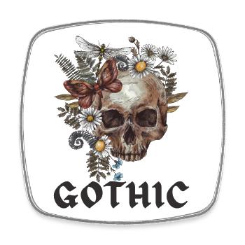 Gothic Black Edition Totenkopf - Viereckiger Kühlschrankmagnet - Weiß - Vorne