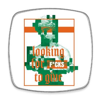 Statue with Attitude Statement Design - Square fridge magnet - white - Front