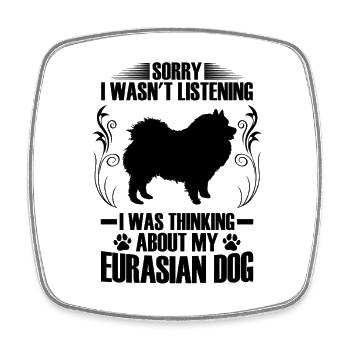 Eurasier ich habe nachgedacht Eurasian Spitz - Viereckiger Kühlschrankmagnet - Weiß - Vorne