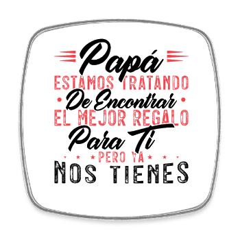 Father's Day Man Dad Daughter Son Gift Father - Square fridge magnet - white - Front