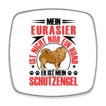 Eurasier ist mein Schutzengel Eurasian Spitz - Viereckiger Kühlschrankmagnet - Weiß - Vorne