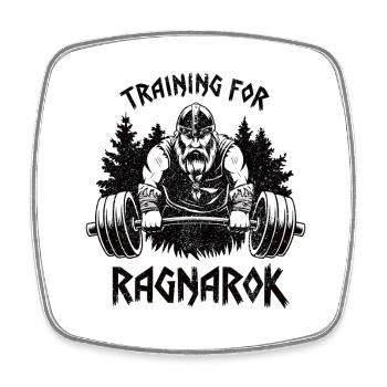 Training für Ragnarok Lustiger Wikinger-Gym-Humor - Viereckiger Kühlschrankmagnet - Weiß - Vorne