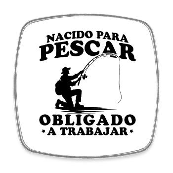 Born to Fish Fisherman - Square fridge magnet - white - Front