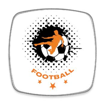 Fußball - Viereckiger Kühlschrankmagnet - Weiß - Vorne