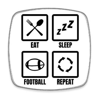 Routine de football américain - Magnet carré - blanc - Devant