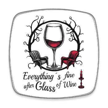 Wine enthusiasts - Square fridge magnet - white - Front