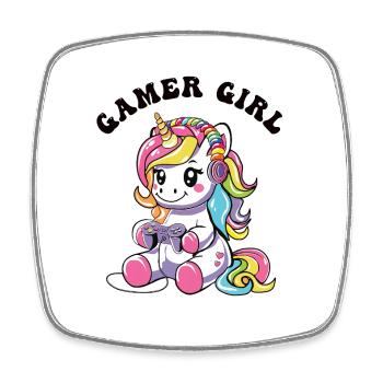 Gamer Girl - Viereckiger Kühlschrankmagnet - Weiß - Vorne
