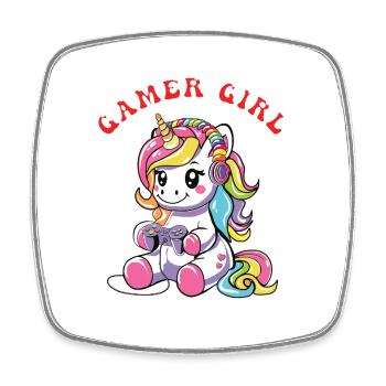 Gamer Girl - Viereckiger Kühlschrankmagnet - Weiß - Vorne