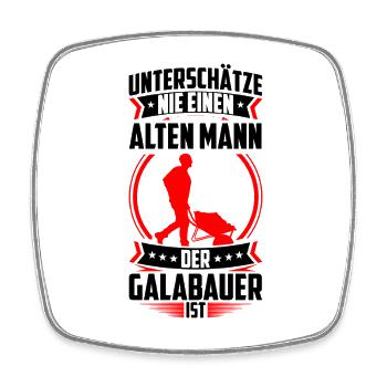 Alter Mann der Galabauer ist Landschaftsbauer - Viereckiger Kühlschrankmagnet - Weiß - Vorne