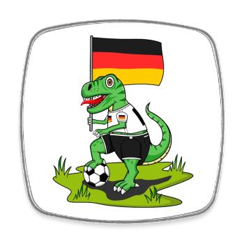 Germany Flag Dinosaur Rex Football - Square fridge magnet - white - Front