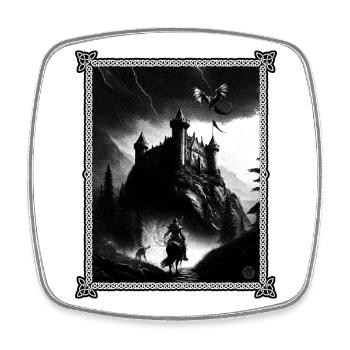 Sword and Sourcery - Square fridge magnet - white - Front