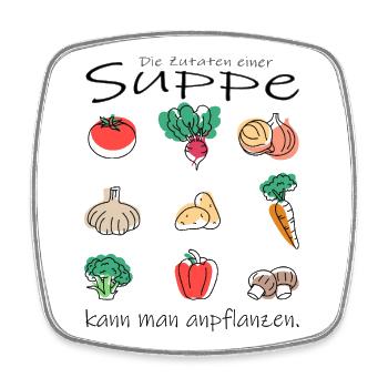 Gemüse Suppe - Viereckiger Kühlschrankmagnet - Weiß - Vorne