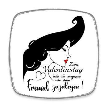 Valentinstag kein Freund - Viereckiger Kühlschrankmagnet - Weiß - Vorne