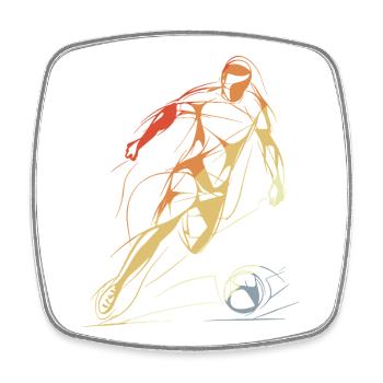 Vintage Soccer Player Sketch - Square fridge magnet - white - Front