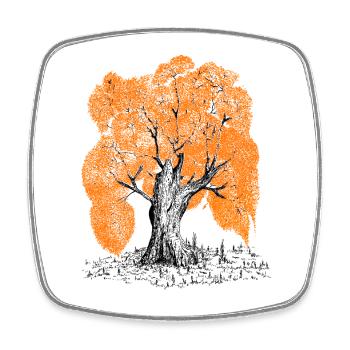MJR - Orange Tree - Square fridge magnet - white - Front