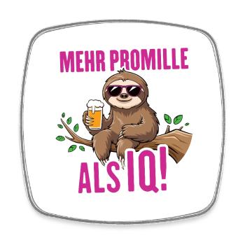 More per mille than IQ Saufen Bier Alkohol Party Fau - Square fridge magnet - white - Front