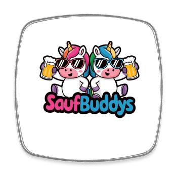 Booze Buddy Booze Buddies Drink Beer Alcohol Party A - Square fridge magnet - white - Front