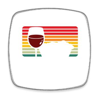 Weekend Forecast A Bubble Bath and a Glass of Wine - Square fridge magnet - white - Front