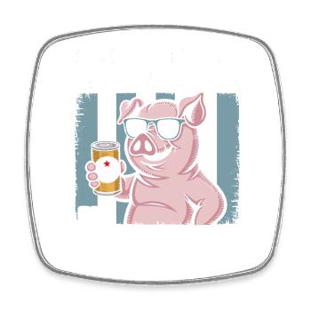 It's me the booze pig drinking beer alcohol party - Square fridge magnet - white - Front