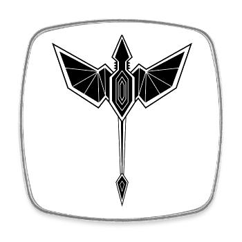 Drache geometrischer Stamm - Viereckiger Kühlschrankmagnet - Weiß - Vorne