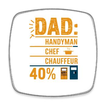 Funny Dad’s Job - Father's Day Gift - Magnet carré - blanc - Devant