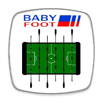Baby foot - Magnet carré - blanc - Devant