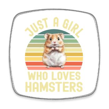 Hamster - Viereckiger Kühlschrankmagnet - Weiß - Vorne