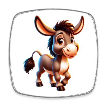 Donkey Mule - Square fridge magnet - white - Front
