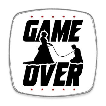 Game Over Brautpaar Hochzeit - Viereckiger Kühlschrankmagnet - Weiß - Vorne