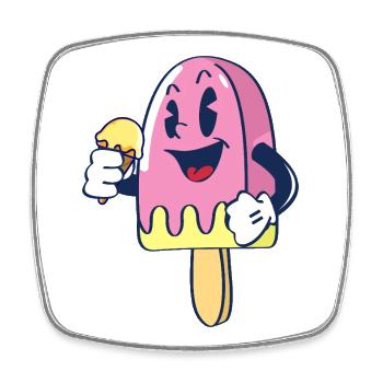 Fröhlicher Kindereis Charakter Eiscreme Eis - Square fridge magnet - white - Front