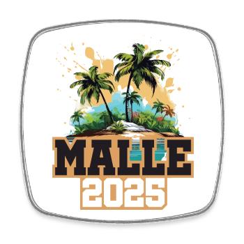 Malle 2025 Palmen - Viereckiger Kühlschrankmagnet - Weiß - Vorne