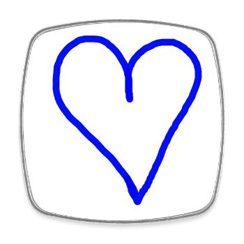 Heart Blue Gift Idea - Square fridge magnet - white - Front